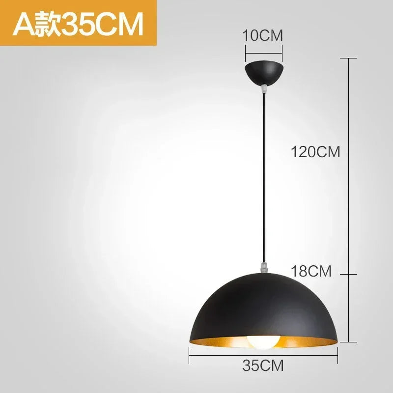 lampe suspension industrielle métal noir doré rétro moderne éclairage intérieur restaurant bar loft