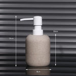 distributeur savon liquide céramique blanc beige moderne minimaliste texture granulée Pompe.pression
