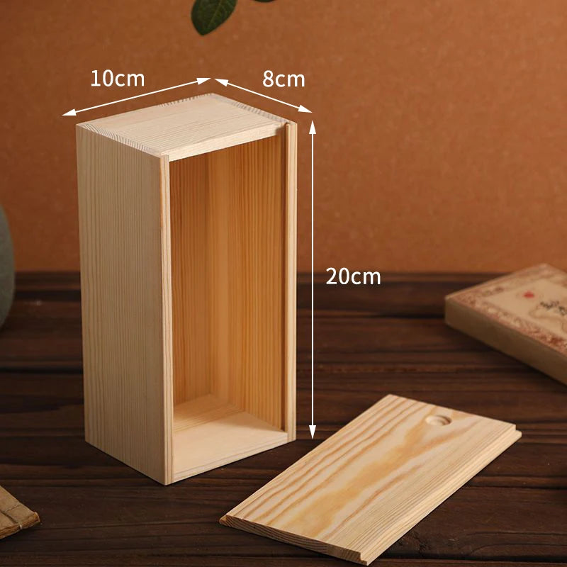 boîte rangement bois naturel bleu rayures horizontales minimaliste thé sachets papier aluminium