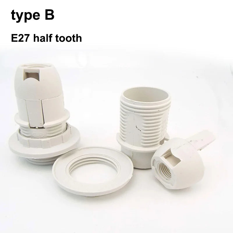 support douille lampe e14 e27 base abat jour moderne noir blanc fixation adhésive