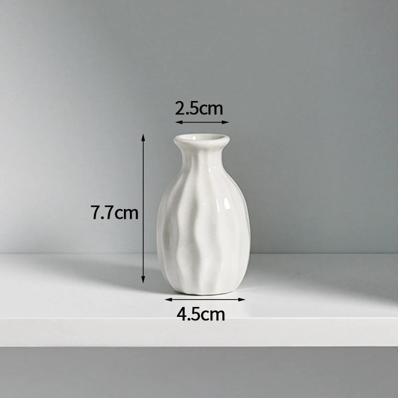 vases céramique pastel texture ondulée minimaliste fleurs artificielles maison