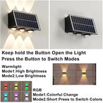 lumière solaire murale extérieure led moderne projection haut bas jardin