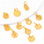 Pendentif tigre zodiaque cuivre doré