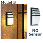 lampes murales led noir blanc géométrique ip66 moderne détecteur mouvement piro étanche