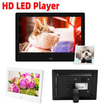 Cadre photo numérique LED 7 pouces noir avec horloge et calendrier affichés