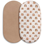 matelas bébé ovale texturé gaufré couverture drap béton arc ciel naturel minimaliste