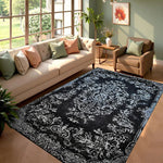 tapis rouge ornements floraux velours épais antidérapant chambre salon traditionnel