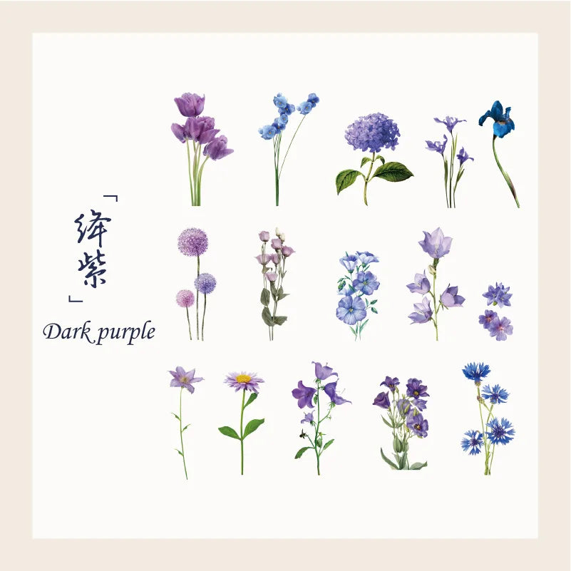 autocollants fleurs papillons vintage multicolore 15 pièces scrapbooking carte postale imprimés opaques