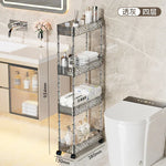 chariot rangement salle bain transparent motifs floraux acrylique quatre étages moderne imperméable roulettes.storage