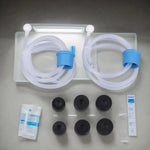 rallonge distributeur savon kit tubes transparents connecteurs blancs bleus joints noirs utilitaire moderne cuisine