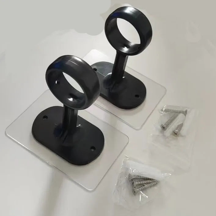 supports rideau adhésifs vis transparent noir modernes pratiques pièces