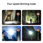 lampe torche noire led rechargeable résistante intensité défense camping