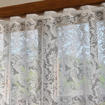 rideau blanc broderie florale transparent classique cuisine chambre