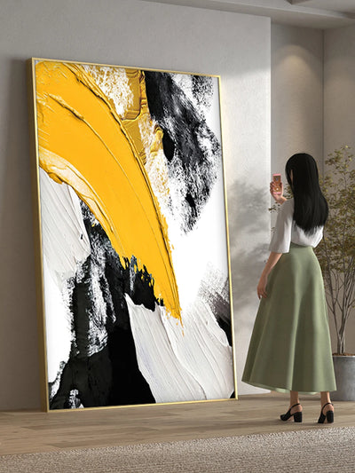 Tableau abstrait moderne peint à la main salon