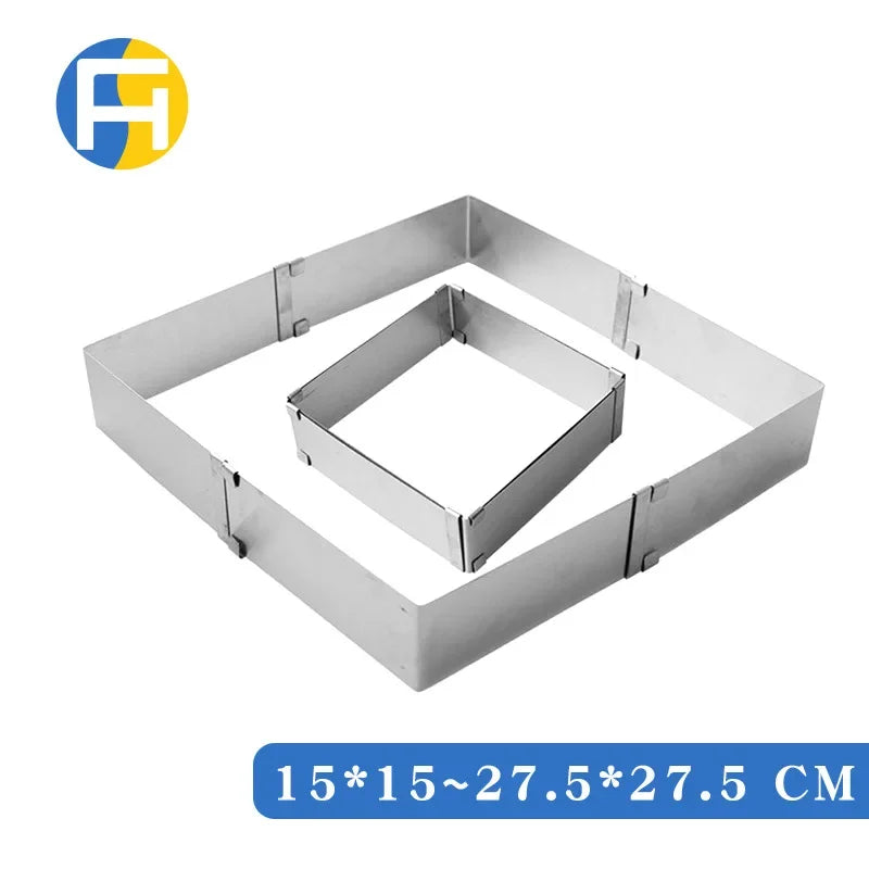Anneau gâteau argenté moderne fixations rubans adhésifs grille dimensions utilitaire lisse brossé respectueux environnement