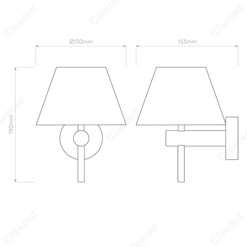 lampe murale moderne blanc doré abat jour mat fixée chambre salon entrée