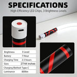 ruban led flexible blanc rechargeable port type 800lm lumiere travail inspection espaces restreints