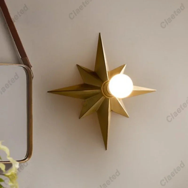 lampe étoile dorée moderne étoile géométrique fixation murale cuisine salle manger