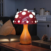 veilleuse led forme champignon rouge beige décoration maison ambiance apaisante chambre salon biomimétique