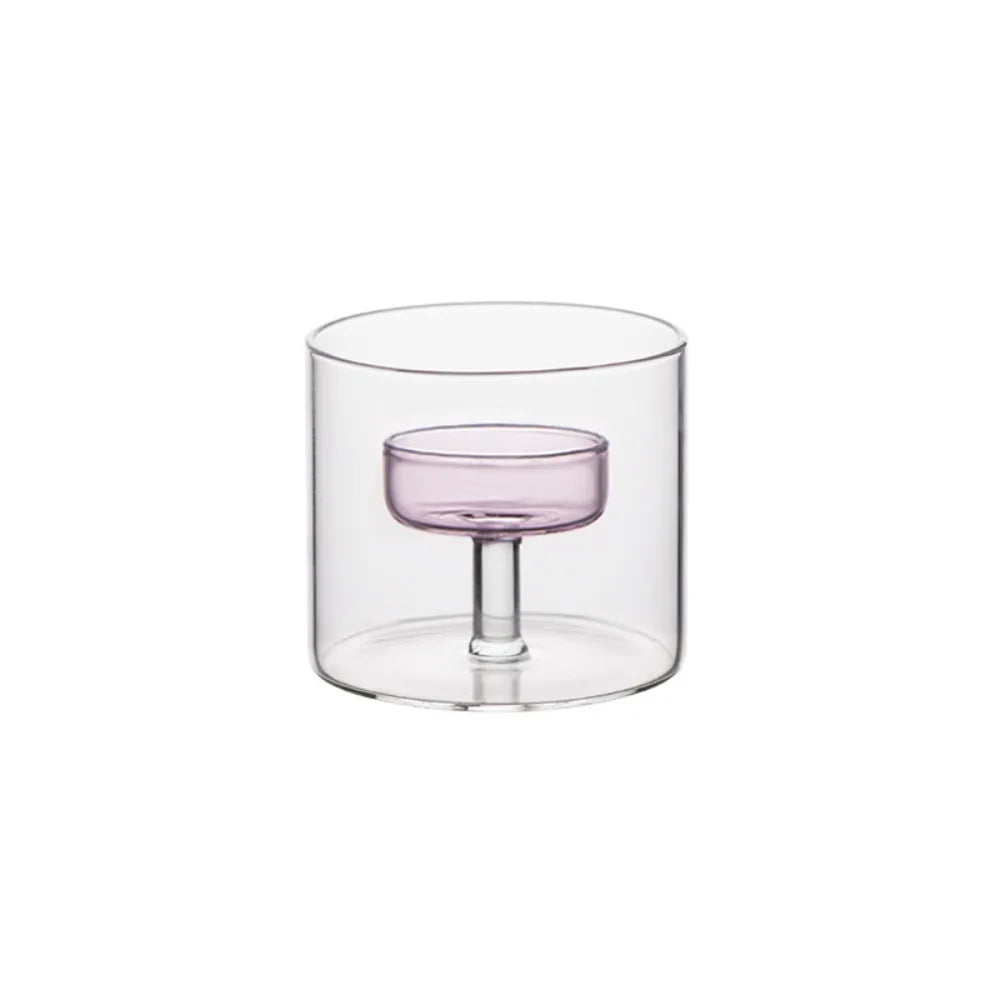bougeoir transparent moderne bougie allumettes pied central table fête