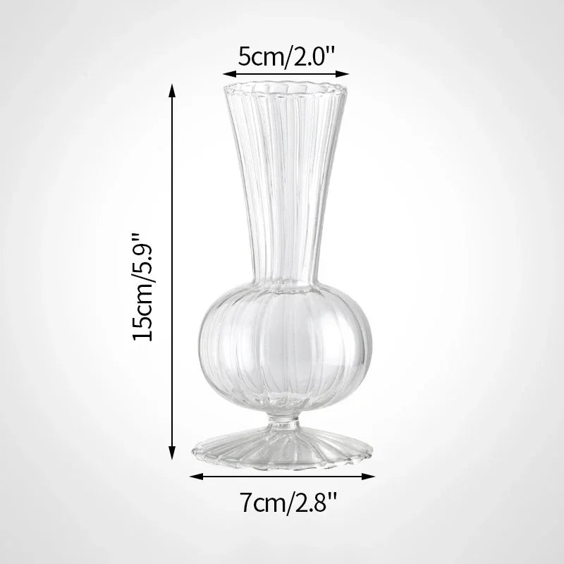 vases décoratifs modernes transparents rayures vertes fleurs maison table mariage