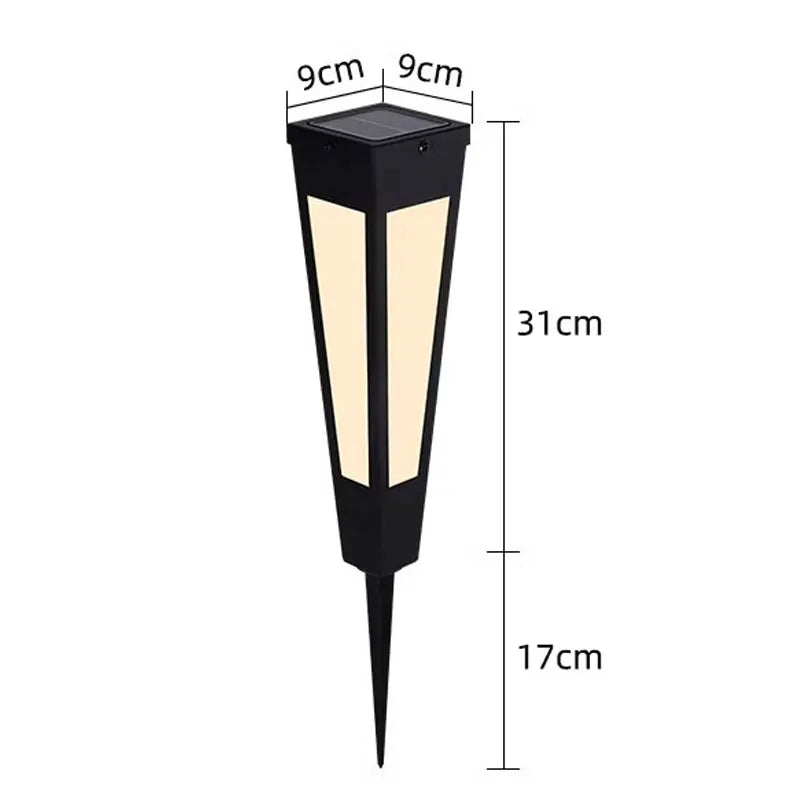 lampe solaire extérieure moderne noire ip65 led 3000k tringle aluminium