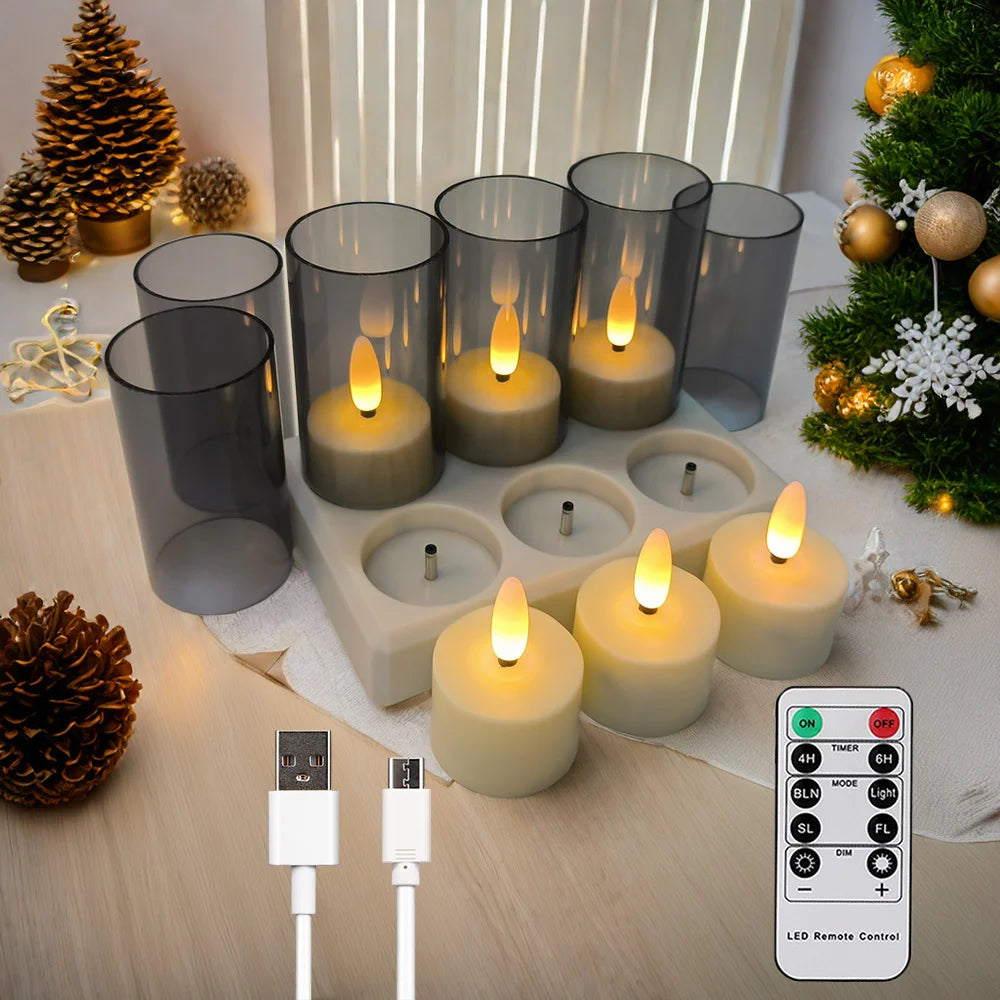 bougies led rechargeables sans flamme blanc modernes télécommande décoration intérieure noël mariage