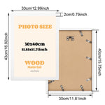 cadre photo moderne bois noir beige acrylique transparent clips ressort 30x40cm support emballage