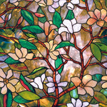 vitrail floral opaque adhésif art nouveau fenêtre décoration intérieure isolation thermique protection privacité