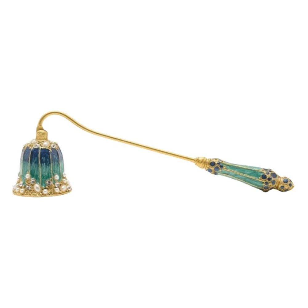 bougie parfumée suspension citrouille classique vintage orange vert bleu doré motifs feuilles tringle
