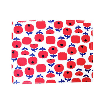 nappe table motif floral moderne rouge blanc bleu marine tissu coton polyester decoration intérieure