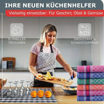 serviettes cuisine rose bleu vert orange carreaux rayures haute qualité douces opaques classic