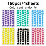 stickers étoiles violet vert bleu jaune noir rose adhésifs décoratifs pack 160pcs 320pcs 40pcs