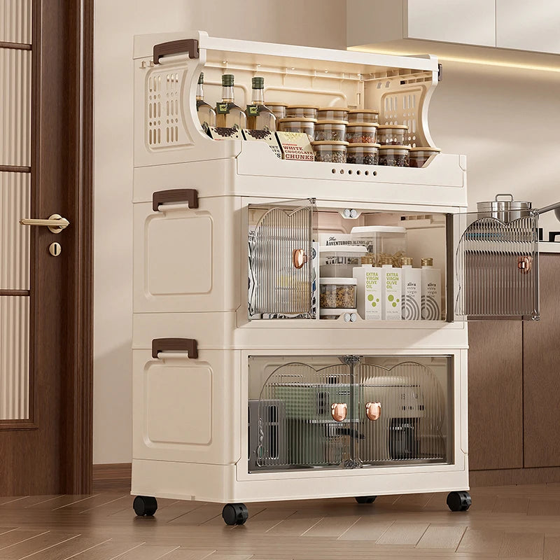 boîtes rangement pliant roulette blanc cassé moderne transparent arches