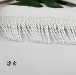 franges violettes blanches or rayées classiques polyester écologique largeur 5.5cm