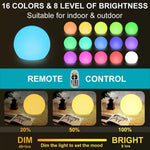 veilleuse led rechargeable boule lumineuse couleur changeante rgb télécommande décoration moderne fêtes vacances blanc
