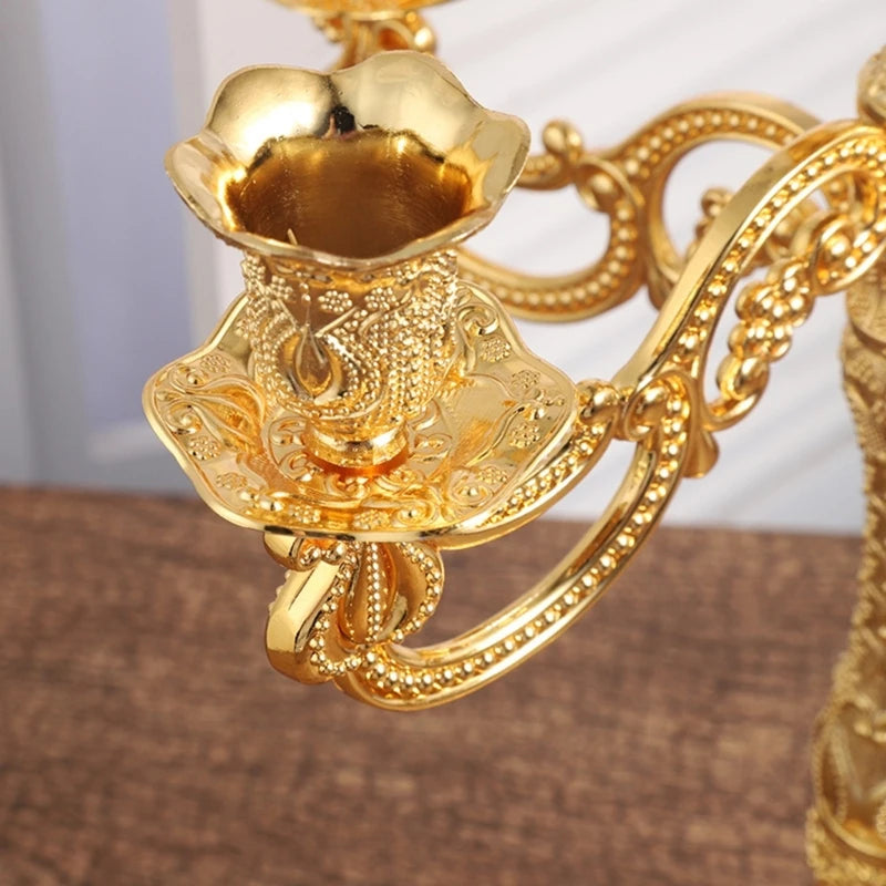 bougeoirs or baroques têtes motifs floraux classiques ornements noël événements