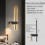 lampe murale moderne led noir doré orientable salon chambre coucher minimaliste
