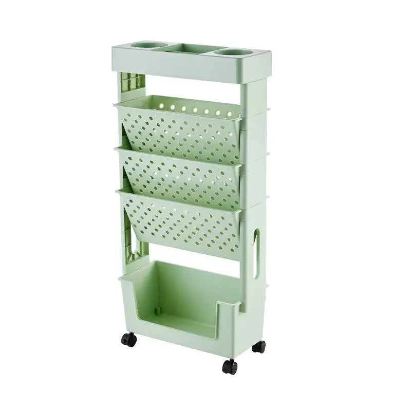 panier roulettes moderne blanc jaune vert rose perforé pratique multifonctionnels