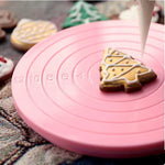 plateau tournant silicone rose blanc biscuits décoration gâteau fondant cupcakes emporte pièces turntable