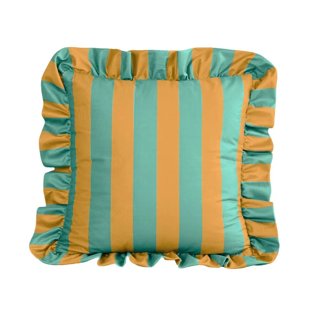 taie d'oreiller rayée vert rose polyester moderne adhésif lit chambre salon decoration 45cm 45cm
