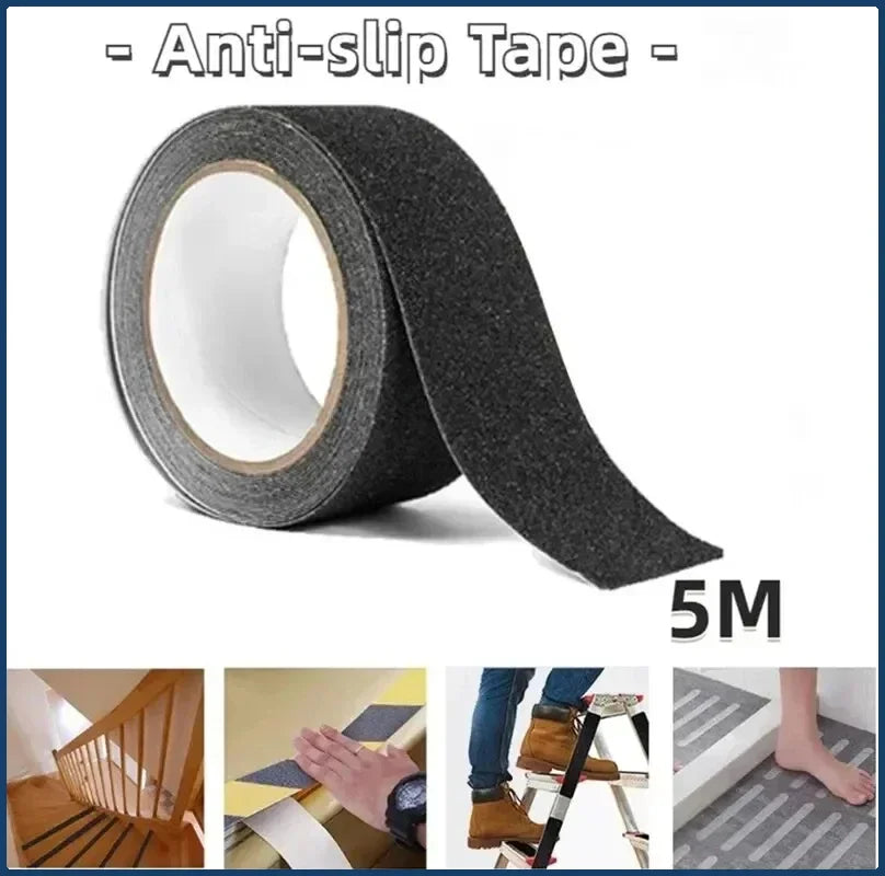 ruban anti dérapant adhésif noir grain sable pratique étanche escaliers sécurisation maison