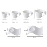 tasse blanc porcelaine moderne respectueux environnement 130ml 200ml 300ml 90ml cuillère dorée gâteau