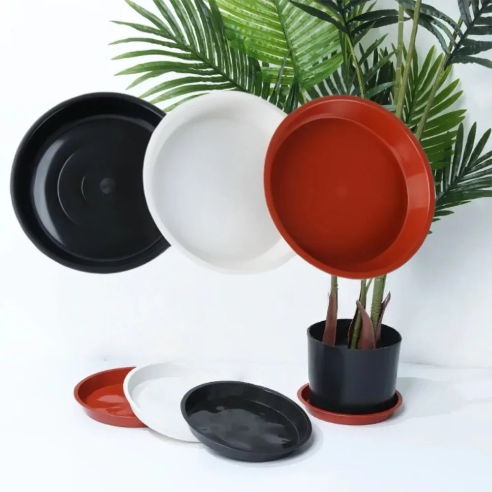 soucoupes pots fleurs plantes intérieur extérieur fournitures jardinage multifonctionnelles plastique plateaux poterie couleurs rouge