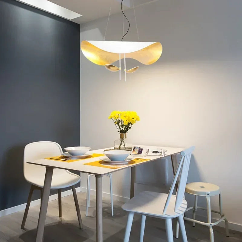 Suspension lumineuse moderne noir doré texture métallique câble suspendu 40cm 60cm 80cm lumière froide