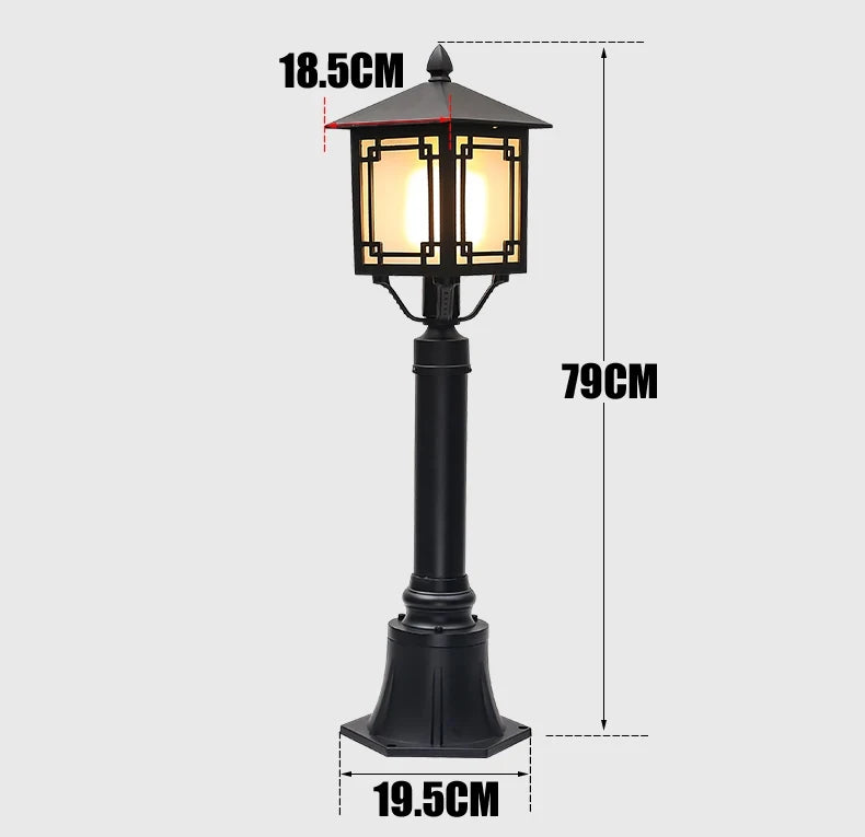 lampe jardin extérieure noire classique grille ajourée ip65 led étanche industrielle