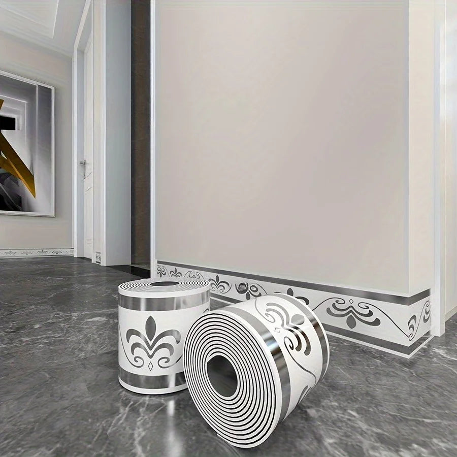 ruban decoratif autoadhésif moderne blanc or gris 500cm 10cm imperméable pvc