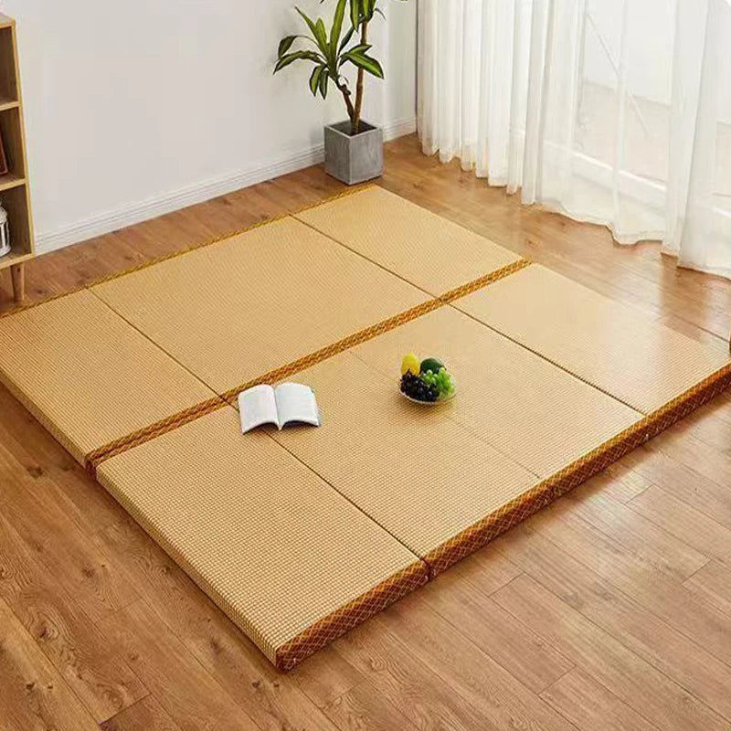 tapis sol fibre coco épais 3cm bordure brocart non glissant moderne traditionnel beigeclair