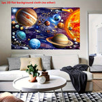 décoration murale système solaire planètes multicolore éducative illustration clips chambre enfant moderne