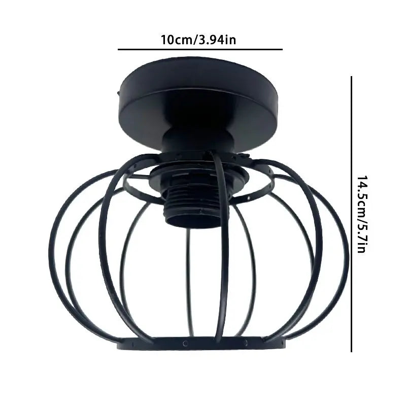 lampe moderne industrielle noir doré cage métallique éclairage entrée couloir cuisine